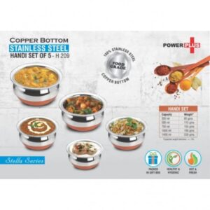 Copper bottom Stainless steel Handi set of 5