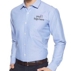 Men's Economy Long Sleeve Office Shirt Hawkes Blue