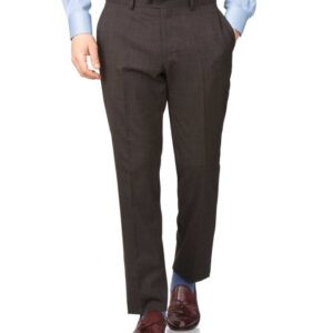 Sharp-Fit Formal Trousers - Brown