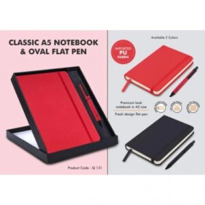 Classic Notebook Gift set - A5 Elastic Notebook With Flat Pen