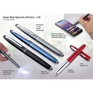Daniel - Metal stylus pen with torch