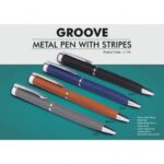 Groove - Brass pen with stripes
