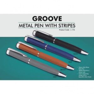 Groove - Brass pen with stripes