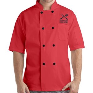 Comfort Fit Short Sleeve Blue Chef Coat