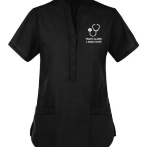 Women's Mandarin Collar Designer Scrub Top
