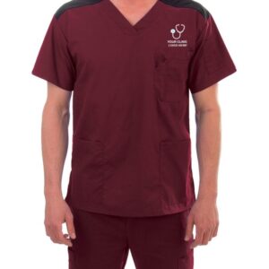 Stylish Dual Color Men's Scrub Top