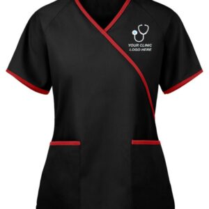 Women's Designer Mock Wrap Scrub Top