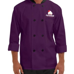 Traditional 3/4 Length Sleeve Chef Coat Purple