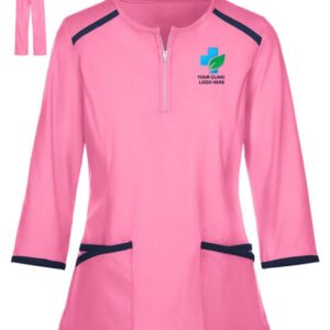 Women's Full Sleeves Zip Front Scrub Suit